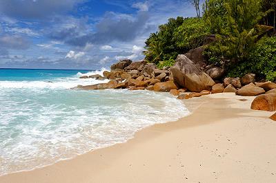 Plage des seychelles à Pralin Anse Georgette
