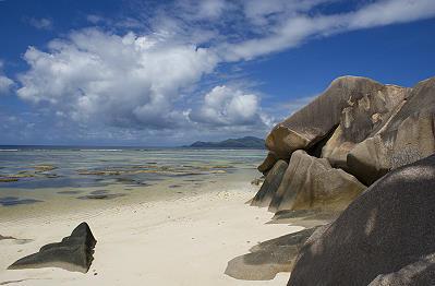 Plage des seychelles à La Digue Pointe Source d'Argent