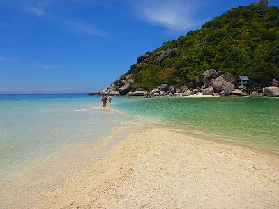 Plage de la thailande à Langue de sable de Koh Nang Yuan