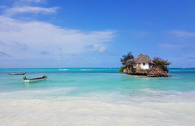 Plage de la tanzanie à Zanzibar Restaurant the Rock Pingwe